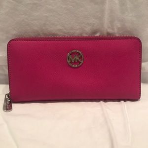 Pink Michael Kors Continental Wallet